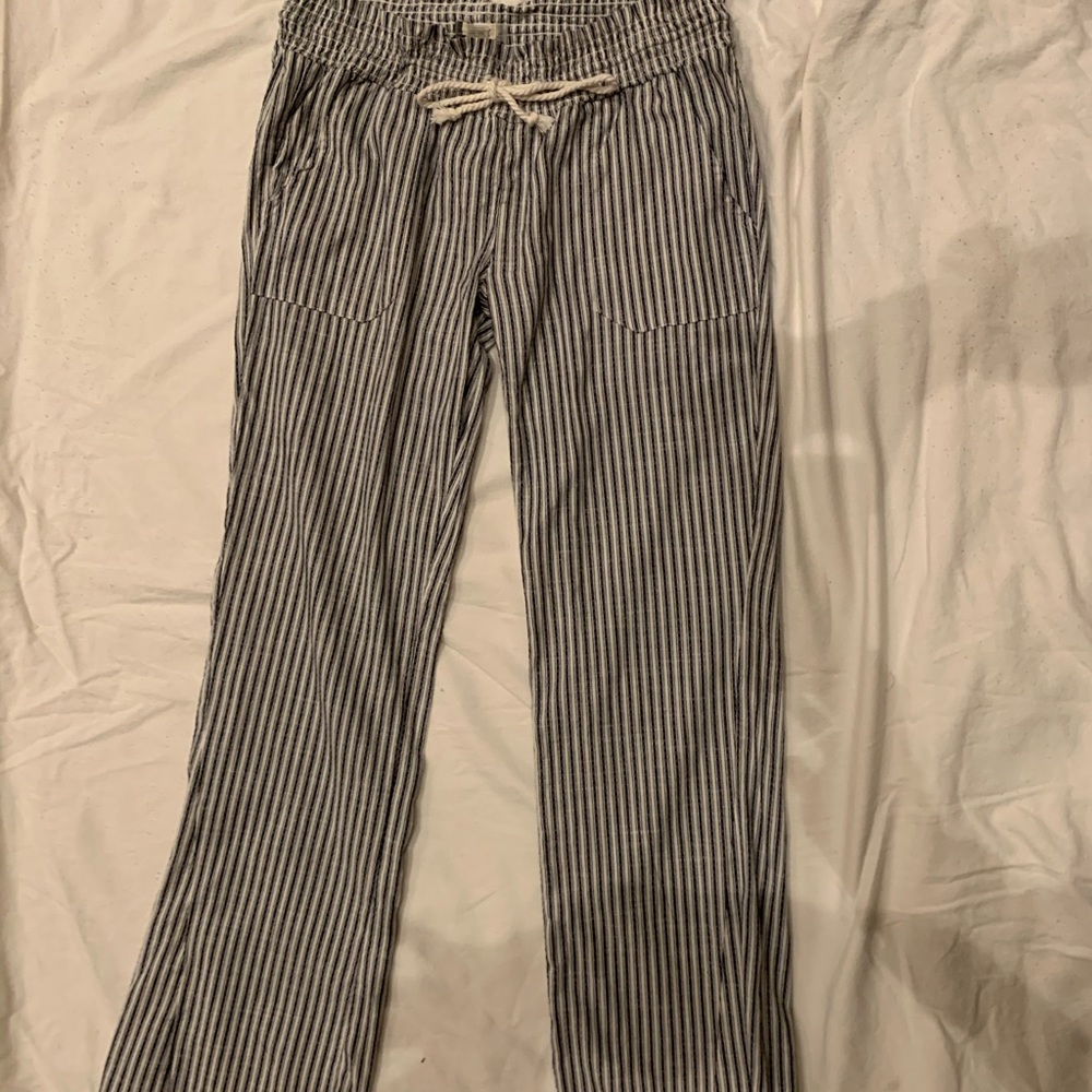 Striped flare bottom pants
